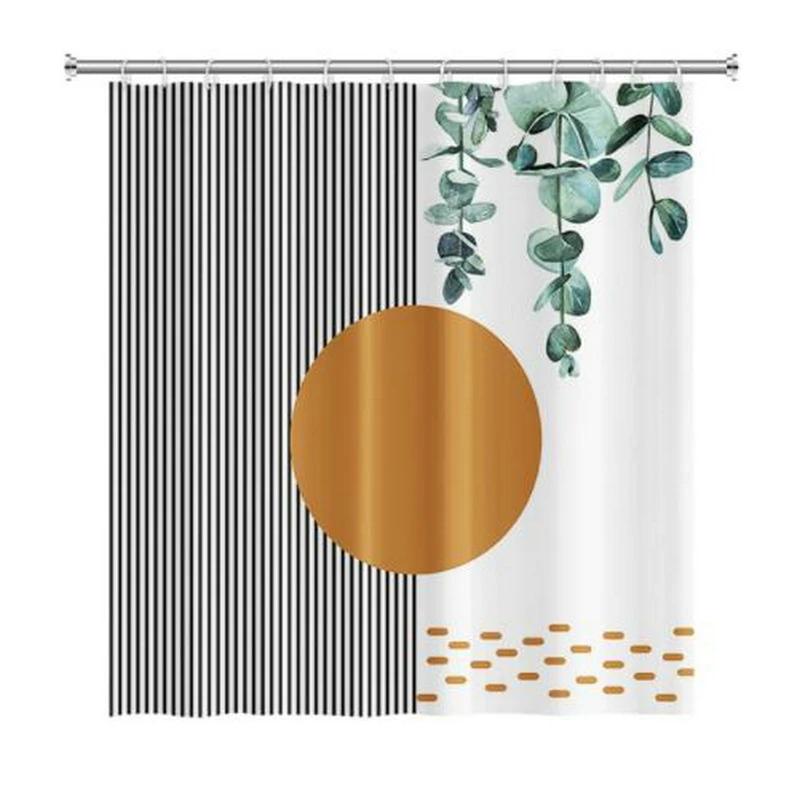 Nordic Wind Abstract Art Boho Shower Curtain Waterproof Polyester Bath Curtain Morandi Color Block Curtains For Bathroom Decor