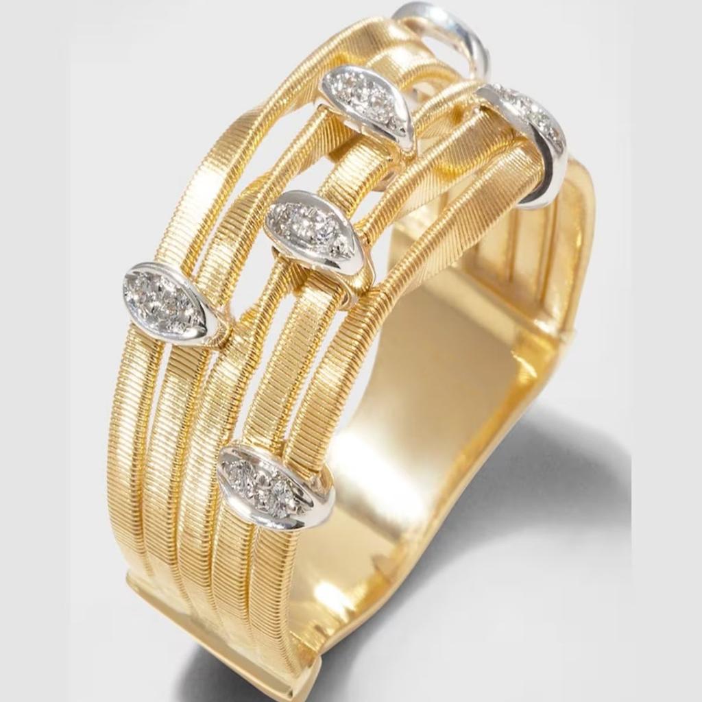 Anello Fashion Vuoto con Zirconi Intarsiati in Metallo di Alta Qualità Design di Nicchia Anello Intrecciato Multistrato Personalizzato Anello