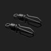 MNFT 20Pcs Stainless Steel Black Nickel Fish Swivels Quick Change Snap Clips Fishing Connector Rolling Swivel