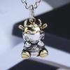 Collana con ciondolo a forma di testa di toro nordico punk retrò per uomo, gioielli classici con personalità animale