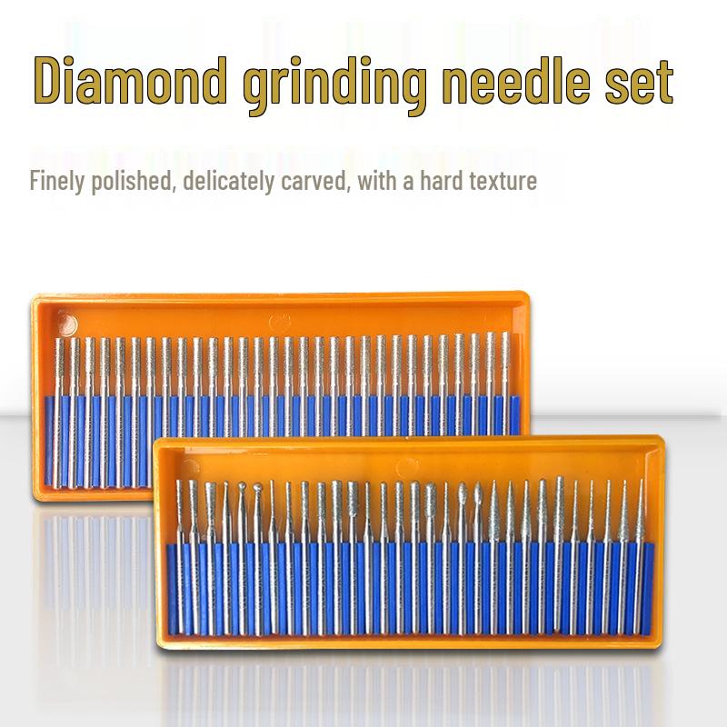 Diamond Multi-Shape Grinding Needle Set - 3mm Abrasive Engraving and Polishing Heads