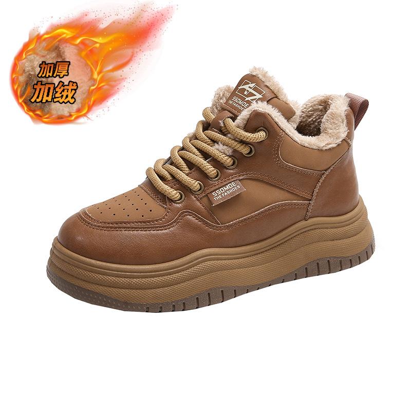 

Winter new women s outer cotton shoes, velvet warm casual fashion high-top platform sports shoes, one piece 2025 35