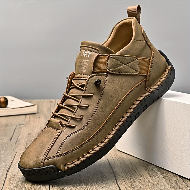 Men's Casual Leather Shoes,Ankle Boots Lightweight Loafers,Mid Top Walking Driving Shoes
