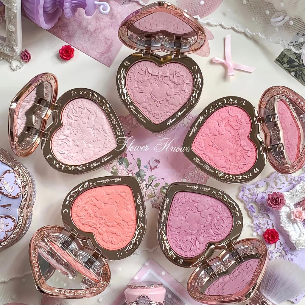 Flower Knows Bunny Garden Embossed Blush Soft Matte Long Lasting Natural Glow Waterproof Buildable Cheek Powder Vegan Makeup