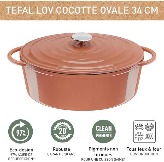 Сотейник чугунный Tefal E26006 Lov 34x26 см терракотовый (E2600604)