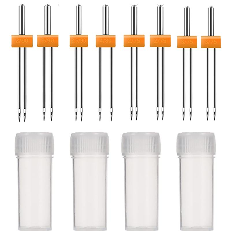 3PCS Sewing Machine Twin Needles Double Twin Stretch Needles 3/75 3/80 3/90 Sewing Needles for Embroidery DIY Sewing Accessories