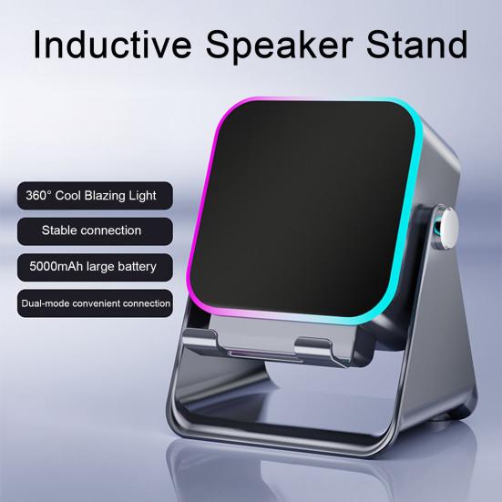 Yousheng 5-in-1 Auto-Sensing Bluetooth-compatible Speaker with Adjustable Phone Holder High-fidelity Stereo Speaker for IPhone Ambient Light Speaker