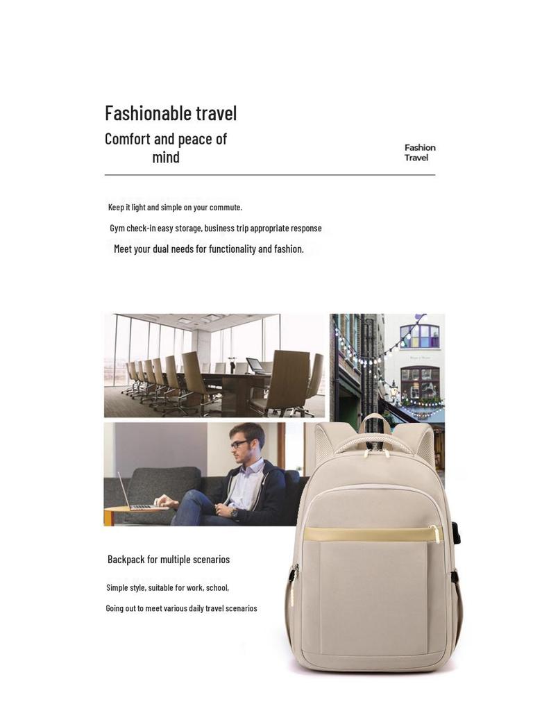 Customizable Minimalist Logo Backpack: Lightweight, Casual Travel & School Bag for Students