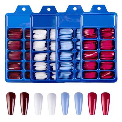 100pc Of  Ballet Fake Nails Long  Patches Full Frosted Nail Box