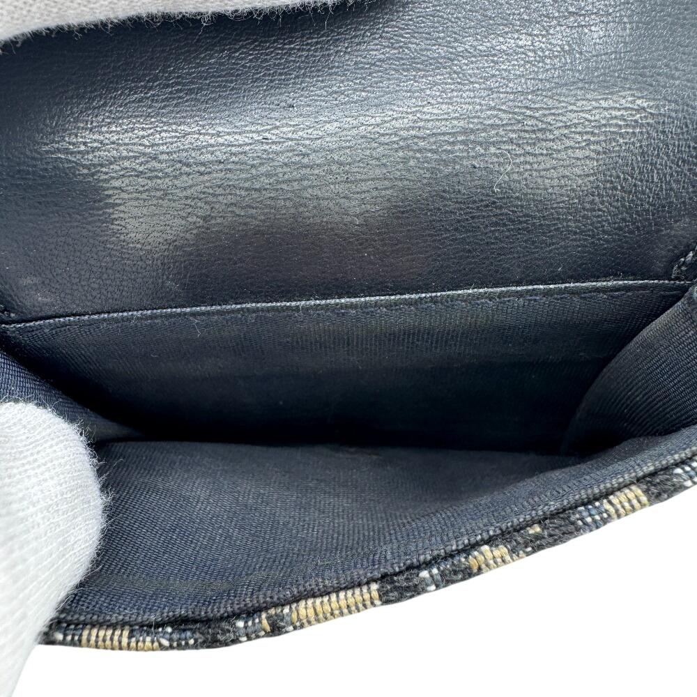 Dior compact Oblique canvas Montagne 30 Tri-fold wallet Navy canvas Women Used