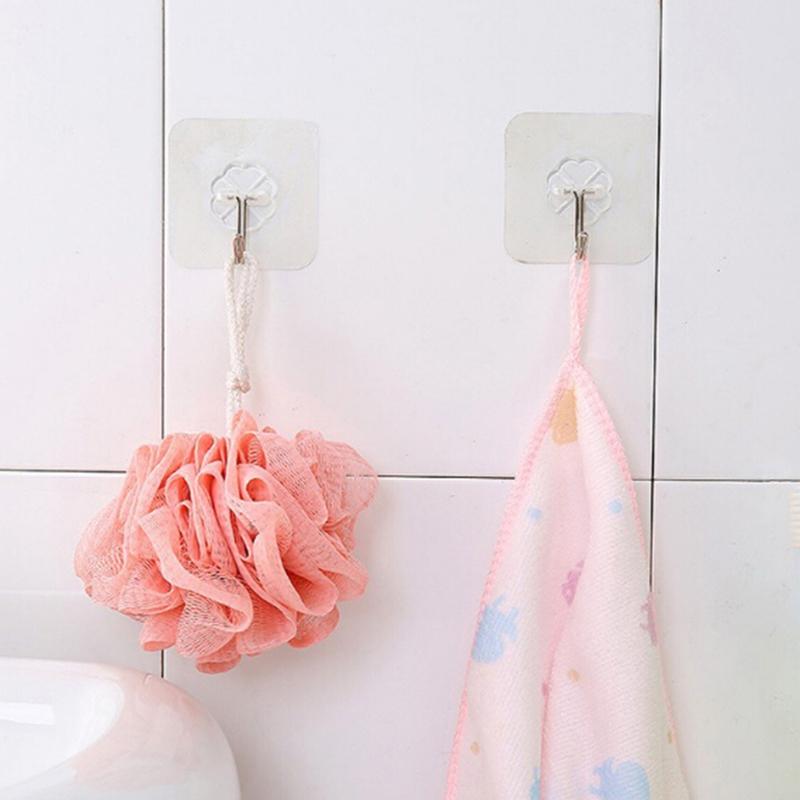 3X Strong Transparent Suction Cup Sucker Wall Hooks Hanger For Kitchen Bathroom