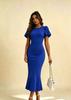 2026 new women's clothing temperament commuter high-end dress elegant slit short sleeve hip skirt women's summer