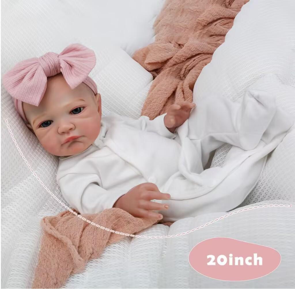 NPK 20-inch Realistic Handcrafted Doll - August Awake with 3D Veins 20 inch