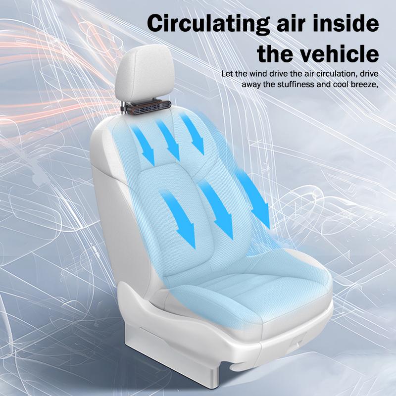 Portable Car Fan - USB Cooling Vehicle Accessory, Quiet Compact SUV Seat Fan, Adjustable Airflow Design, Efficient Proced