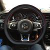 Car Steering Wheel Cover Artificial Leather For Volkswagen Golf 7 GTI Golf R MK7 VW Polo GTI Scirocco 2015 2016 Auto Interior Et4