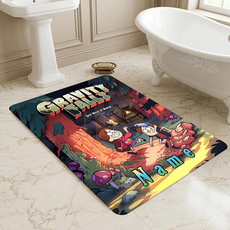 Custom Name Forest Friends Living Room Non-Slip Area Rug Soft Carpet for Bedroom Kids Playroom Sofa Office Home Decor Doormat