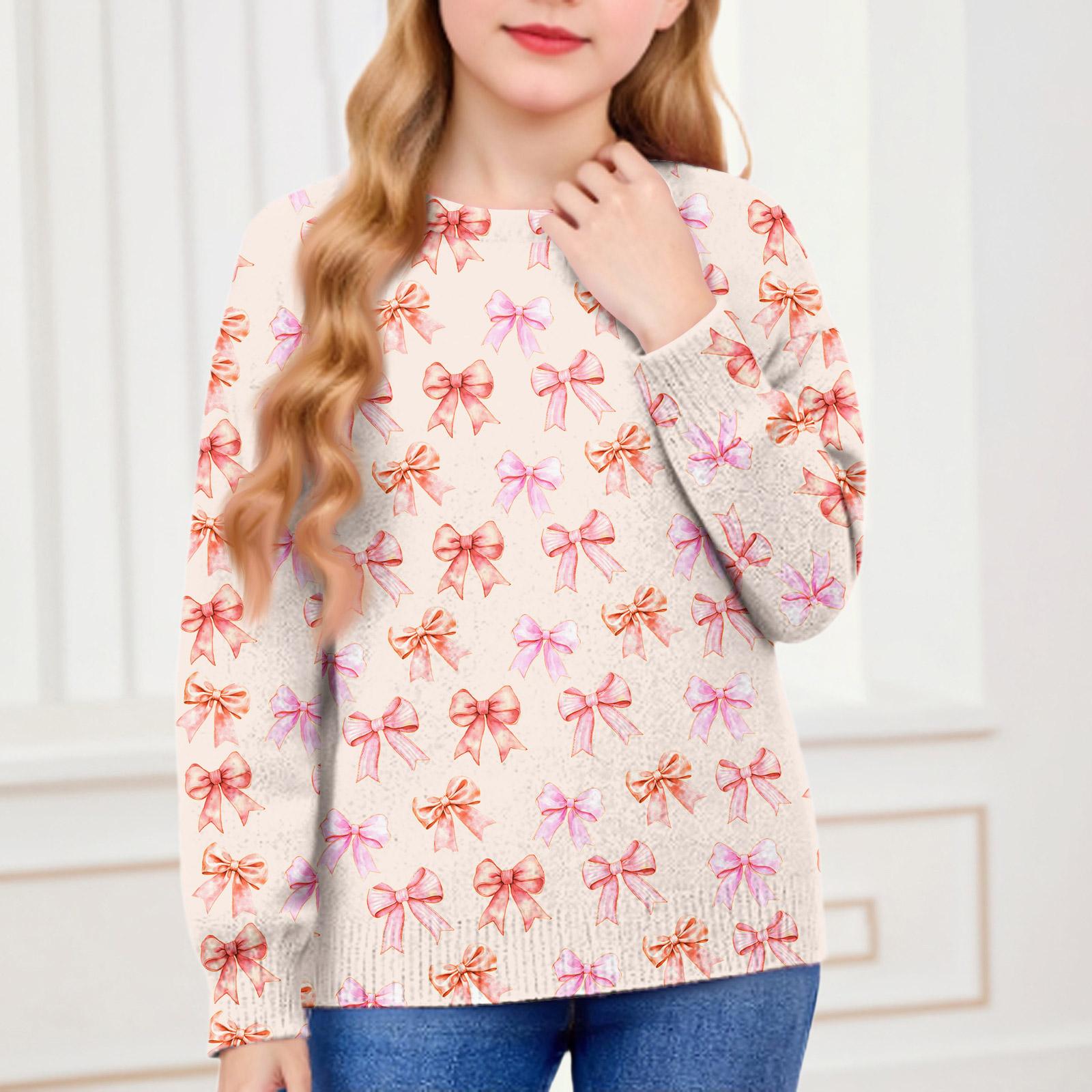 

Sweatshirts For Children Boys And Girls Knit Sweater Cute Shirt Fall Crewneck Pullover Tops 130
