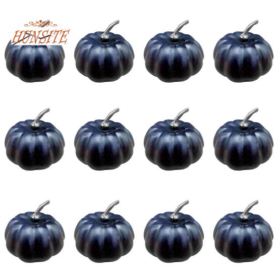 

12шт искусственные тыквы, легкий декор из пенопласта чёрный