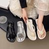 Flip-flops women's summer outer wear fashionable new non-slip flat bottom pinch feet seaside beach sandals