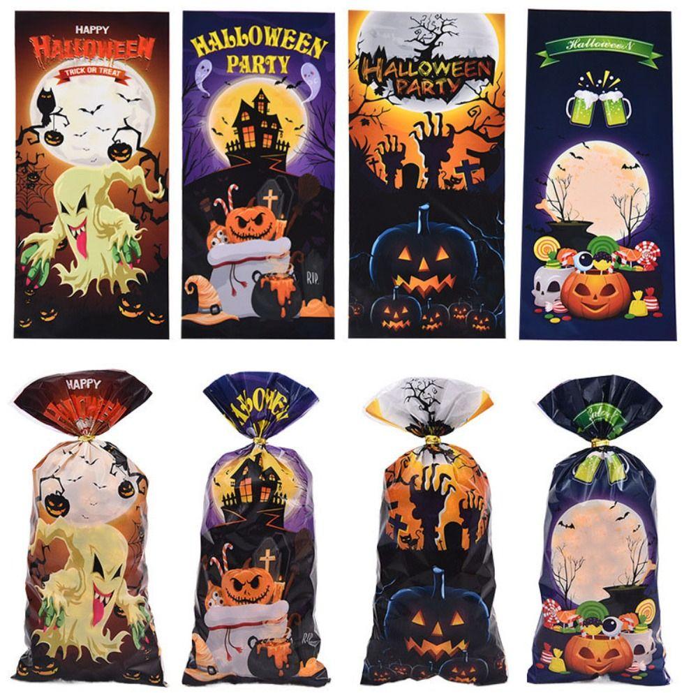 100pcs Hard To Tear Halloween Candy Bag Waterproof Children's Gift Packaging Bag  Halloween