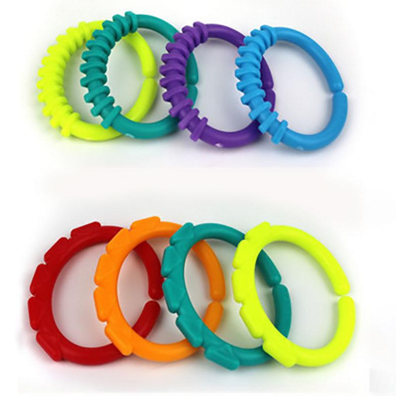 Colorful Baby Teething Ring - Rubber Hand Grip Toy with Multiple Colors, CPC CE Certified