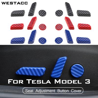 6PCs/set Car Seat Adjustment Button Cover Trim for Tesla Model3 Model 3 2016 2017 2018    Styling