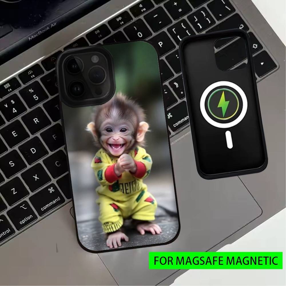 Cute F-Funny M-Monkey Phone Case For iPhone17,16,15,14,13,12,11 Plus,Pro Max Magnetic For Magsafe Wireless Charging