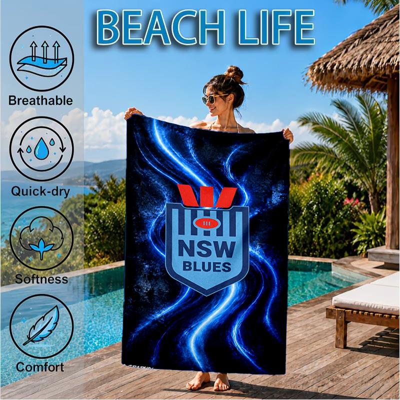 Nk Osijek Crest Design Beach Towel, Quick-drying, Easy to Care for, Suitable for Both Fitness and Beach Vacations,Sports Essential