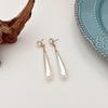 Vintage Retro French Literary Water Drop Baroque Simulation Pearl Earrings Women's Stud Earrings