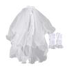 Bridal Veil Bride Elaborate Tulle Headscarf Gloves White Bachelorette Party Hen Party Bride Veil Lace Gloves Head Scarf