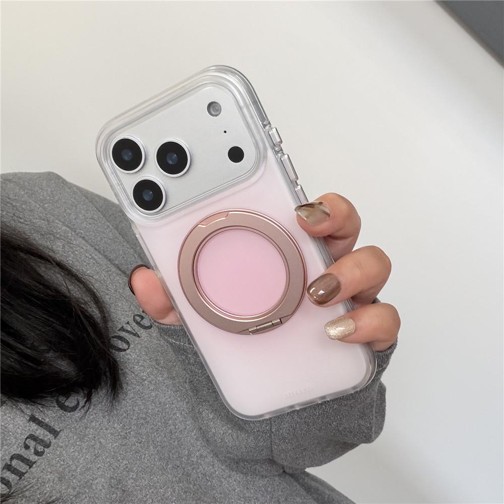 Minimalist Gradient Magnetic Bracket for Apple 17 Pro Max/15 Pro/16 Pro, Solid Color Korean Style Phone Accessory