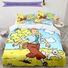 3pcs The Adventures of Tintins Design Cover Set - HD Printed Bedding with 1 Cover and 2 Pillowcases - Perfect for Home and Dorm Decor