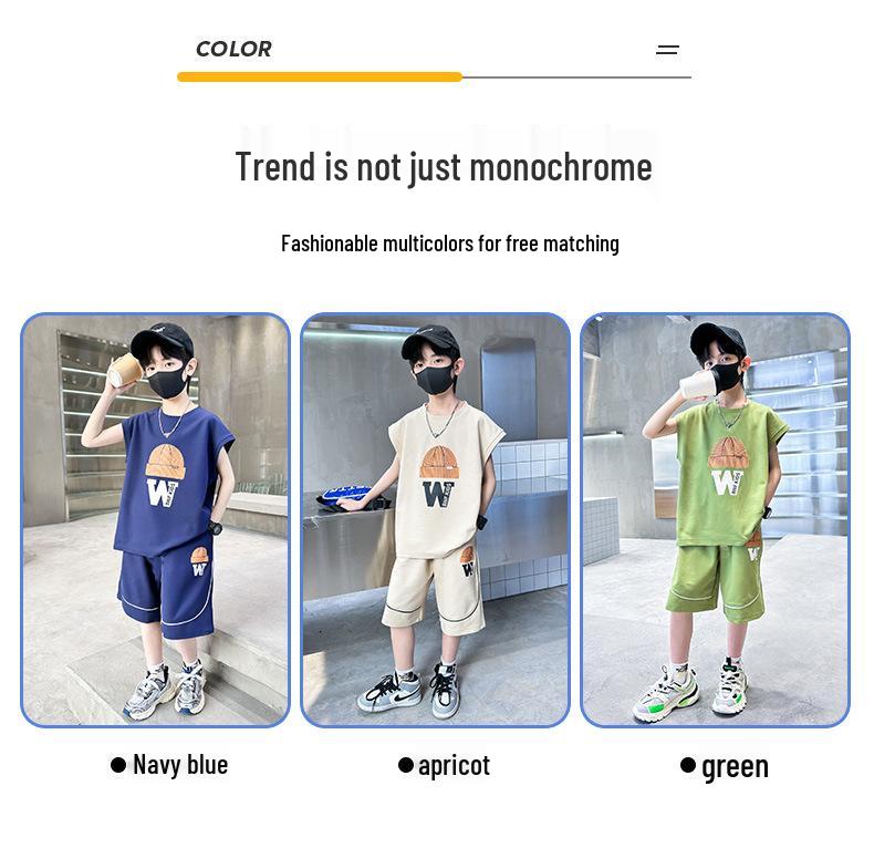 Boys' 2025 Summer Two-Piece Outfit: Cool, Lightweight, Short Sleeves for Kids