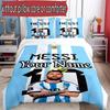 Set cuvertură de pilota 3 buc (1 * Husă de pilota + 2 * Față de pernă, Fără Miez), Set de așternut personalizat cu numele Lionel Messi, Cadou pentru decorarea dormitorului de acasă