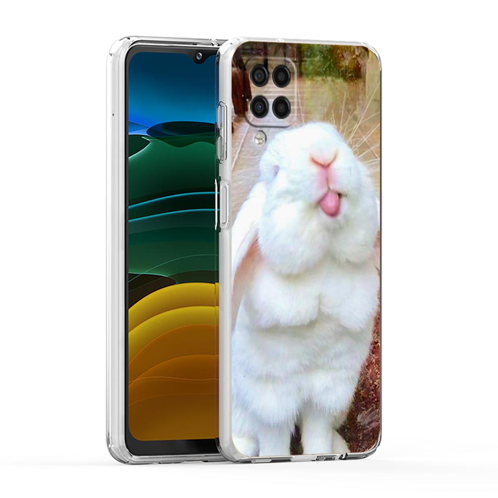 

Cute White Baby Rabbits Phone Case For Samsung A13 A33 A35 A55 A73 A53 A23 A51 A71 A21S A31 A41 A05s A03S A15 A25 5G Cover Samsung A52 5G