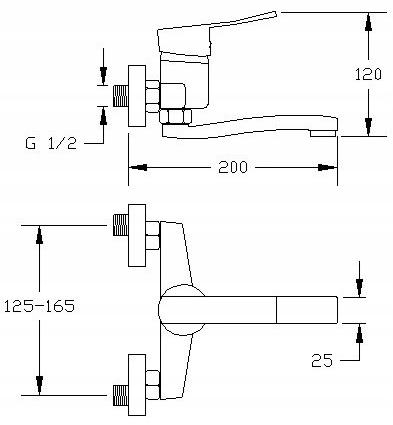 Madera Wall-Mounted Bathroom Basin Mixer Tap