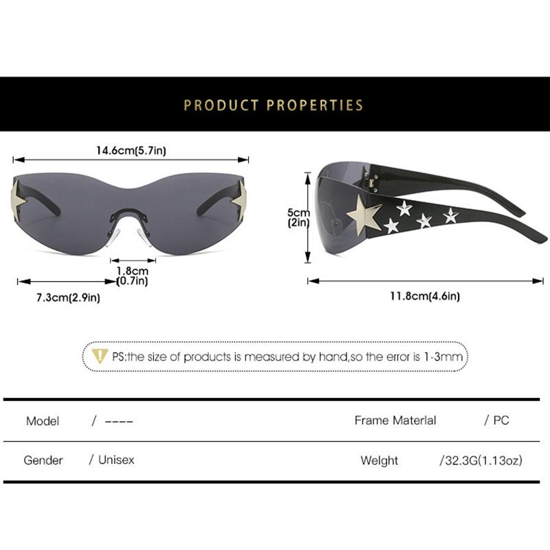 New Y2K Sport Sunglasses Women Men Pentagram Fashion UV400 Sun Glasses Outdoor Cycling Eyewear Oculos De Sol