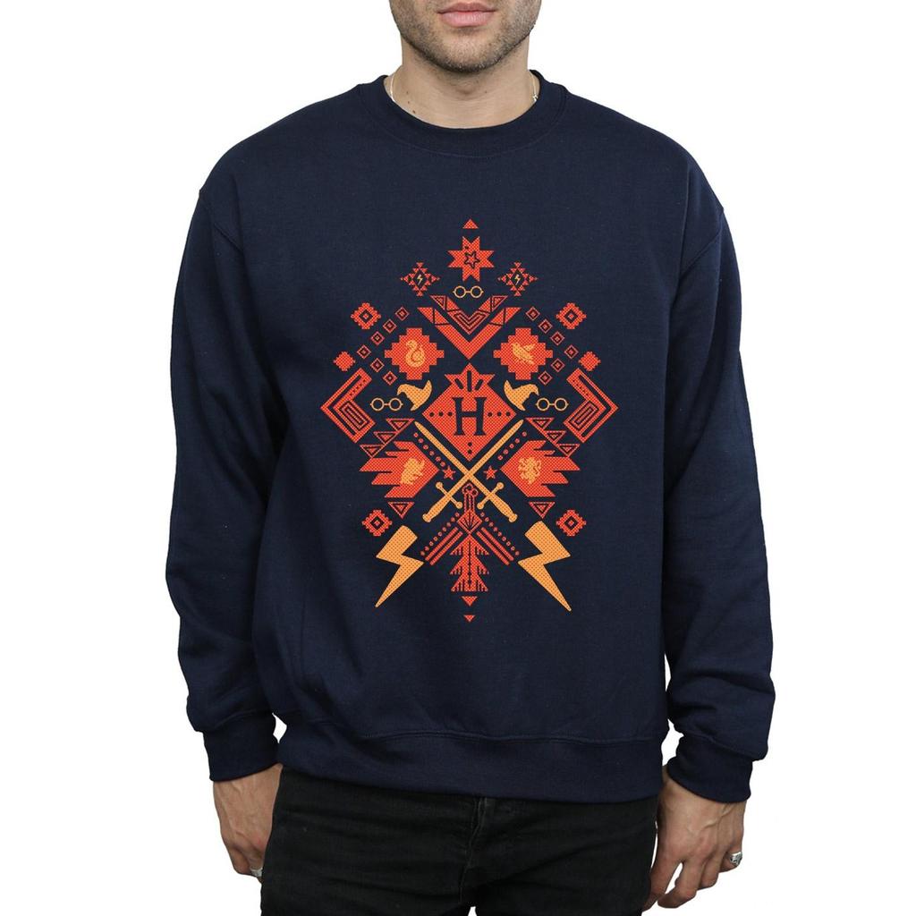 HARRY POTTER Mens Christmas Fair Isle Sweatshirt