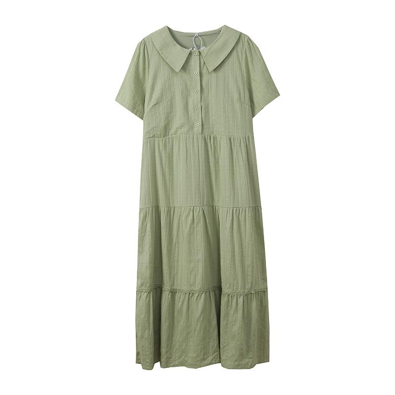 Large Size Women's Clothing College Style Literary Doll Collar Dress, Xiasen Thin Dress 142139