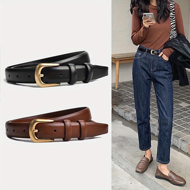 1 pezzo cintura da donna alla moda semplice cintura decorativa nera con cintura in jeans adatta per l'uso quotidiano