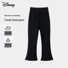 2025 Autumn Girls' Black Micro Flare Slimming Casual Pants for Middle and Big Kids