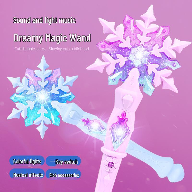 Girls' Christmas Snowflake Glow Wand - Flashing Magic Stick Toy