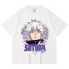 230 Gsm 100% Cotton Jujutsu Kaisen V27 Gojo Print Unisex Heavy Cotton T Shirt