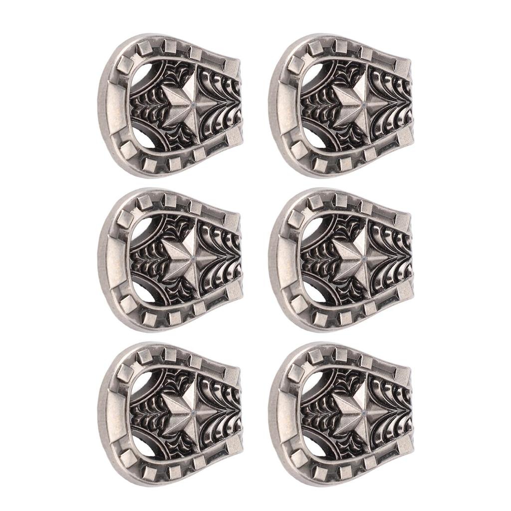 6 Set Screw Rivet for Leather Alloy 25x27mm Ancient Silver Horseshoe Shape with 4.5mm PH Screws