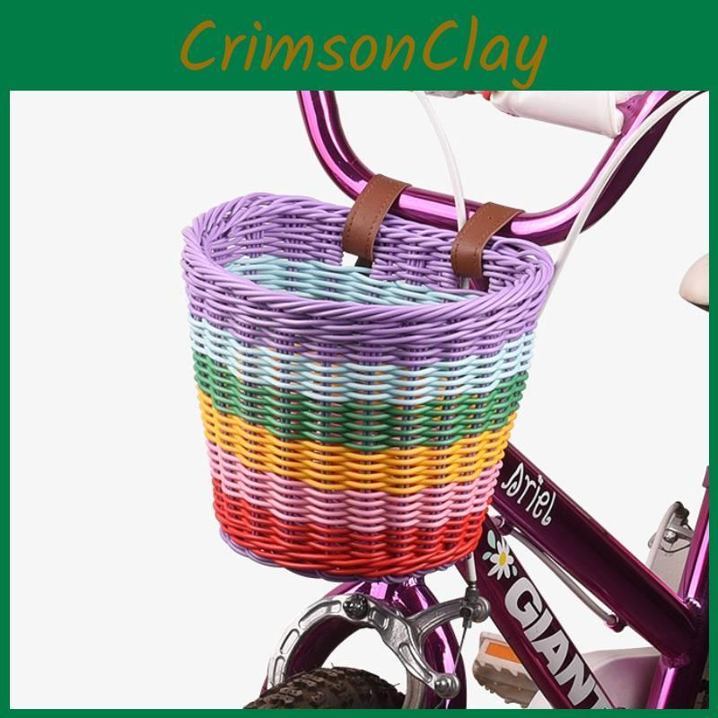 Dětský košík na kolo s vintage proutěným designem a zvonkem pro dětská cyklistická dobrodružství
