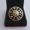 Golden Star Moon for Sun Galaxies Rudder Brooch Fashion Pewter Enamel Lapel Pins