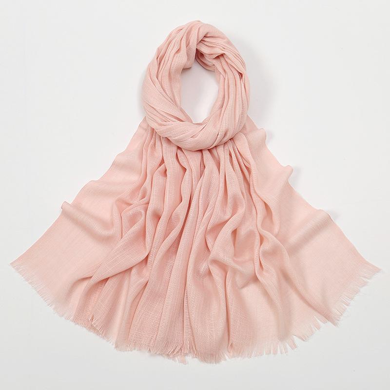 New Hot-selling Bamboo Cotton Solid Color Long Towel, Boutique Breathable Women's Versatile Bag Head Soft Scarf
