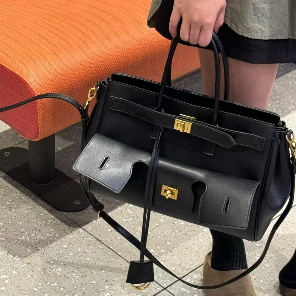 Unisex Echtleder Große Kapazität Schulter Tote Wing Bag