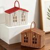 With Lid & Handle House Shaped Gift Basket Sundries Organizer Woven Storage Basket  Picnic