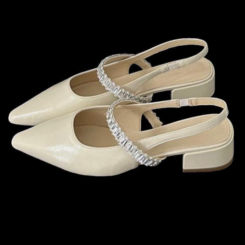 2025 Summer New Mary Jane Shoes Fashionable and Versatile Word with Bag Head Sandals with Skirt Fairy Evening Shoes